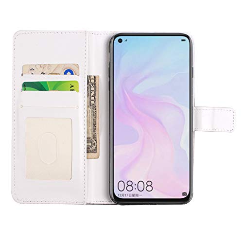 Uposao Funda Compatible con Huawei Y6 2018 Funda Piel Sintética PU Cuero Libro Billetera Carcasa Brillante Glitter 3D Motif Marbre Soporte Plegable,Magnético Flip Funda,Vogue