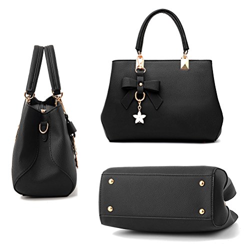 URAQT Bolso Señora Tote, Nuevo Bolsos de Mujer, Bolsos Mujer Hombro Elegante, PU Cuero Bolsos de Mano para Trabajo, Diario Vida, Fiesta, para Damas, Negro