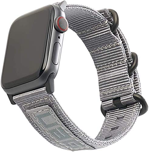 Urban Armor Gear Brazalete Nato para Apple Watch 38mm / 40mm (Watch SE, Series 6 / Series 5 / Series 4 / Series 3 / Series 2 / Series 1, Correa de nylon de repuesto) gris