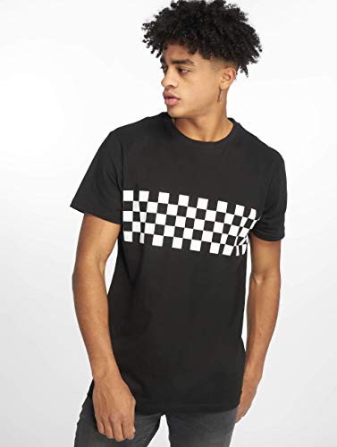 Urban Classics Check Panel tee, Camiseta para Hombre, Negro (Black/White 00826), XXXX-Large