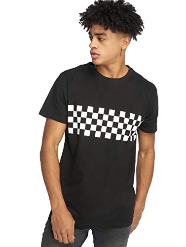 Urban Classics Check Panel tee, Camiseta para Hombre, Negro (Black/White 00826), XXXX-Large