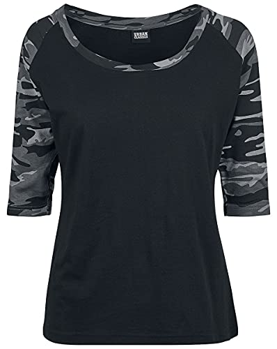 Urban Classics Damen Ladies 3/4 Contrast Raglan Tee T-Shirt olive/black M