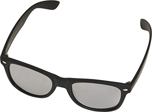 Urban Classics Sonnenbrille Sunglasses Likoma Mirror with Chain Gafas, Black/Silver, Talla única Unisex Niños