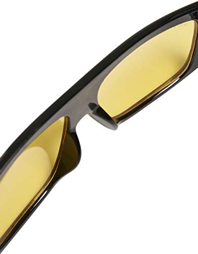 Urban Classics Sunglasses Raja with Strap Gafas, Negro/Amarillo, Talla única Unisex Adulto