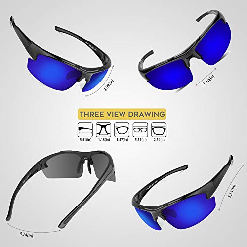 V VILISUN Gafas de Sol Polarizadas Gafas de Ciclismo con Protección UV400 para Hombre Mujer Gafas Deportivas Retro Conducir un Coche Correr Pesca Esquí Golf Ciclismo Gafas de Viaje Premium