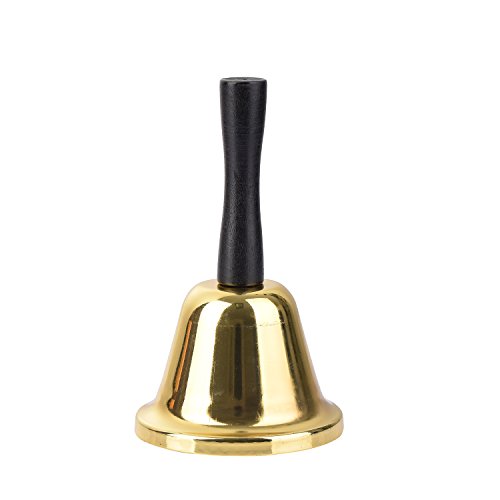 VABNEER Campanillas de Metal Metal té Mano Bell Timbre de Recepción Timbre de recepción de Hotel Timbre Campanilla Servicio Bell Alarma (Oro)