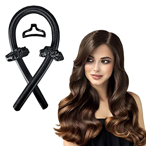 Varilla para Rizar sin Calor,Rizar sin Calor Rulos,Heatless Hair Curler,DIY Hair Styling Kit,para Herramientas de Peinado de Cabello Medio y Largo,4 Piezas. (negro)