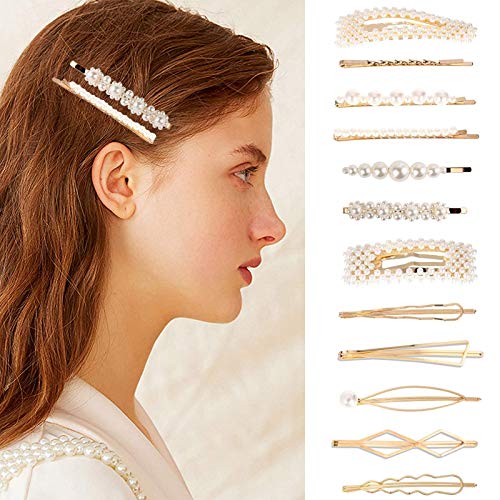 VEGCOO 30 Piezas Clips de Pelo, Pinzas Pelo de Diamantes de Imitación, Horquilla de Metal, Accesorios de Pelo para Mujer Chica y Niña (A)