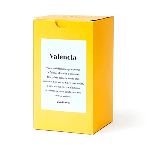 Vela Aromática Valencia | Cera de Soja 100% Natural | 100 horas, Vela Perfumada Grande en Vaso, Viajes Recuerdos de Valencia, Regalos Originales para Amigos, Decoración, Yoga, Dormitorio, Baño