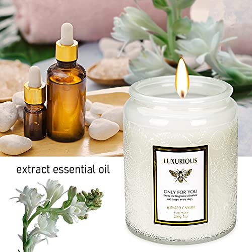 Velas Perfumadas Kasimir Vela Aromatica Velas de Vidrio Tuberosa de olor rosas e iris 100% Cera de Soja Natural Hasta 45 Horas Aromaterapia Decoración para Relajación Fiesta Boda Baño Yoga Regalos