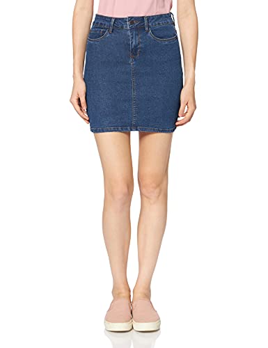 Vero Moda Vmhot Seven Mr Short Skirt Dnm Mix Noos Falda, Mittelblau, M para Mujer