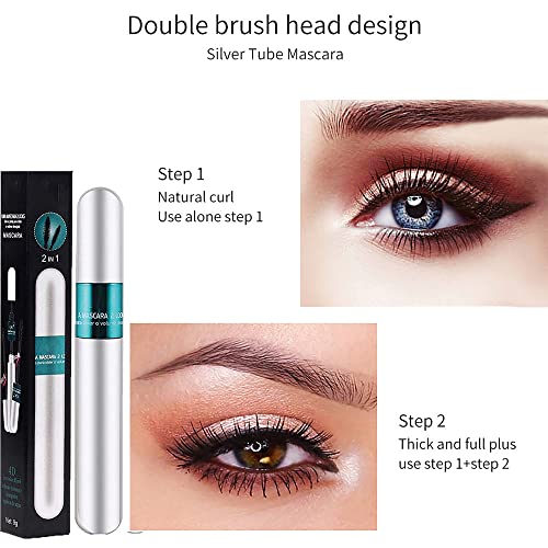 Vibely Waterproof Lash Mascara Extension Fiber Waterproof Mascara Lash Cosmetics Vibely Mascara 4d Silk Fiber Lash Mascara 2 In 1 Thrive Mascara for Natural Lengthening and Thickening Effect (1PCS)