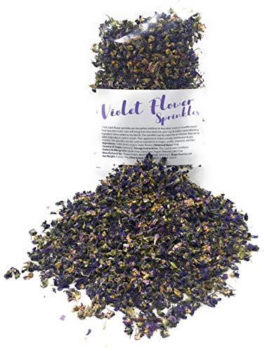 Violetas secas (Viola Odorata) - Chispitas de flores violetas naturales de Alemania - El complemento perfecto para cualquier tazón de té, ensalada, refrigerio o batido | Peso neto: 10g