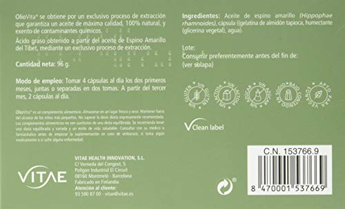 Vitae Oliovita Complemento Alimenticiom Rojo, 120 Cápsulas