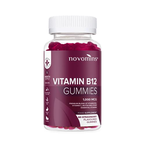 Vitamina B12 en Gominolas de Novominis Nutrition – Sin Gluten y NO-OGM – Vitamina B 12 1000 mcg – 60 Gominolas Veganas de Vitamina B12 de Alta Potencia – Gominolas de Vitaminas