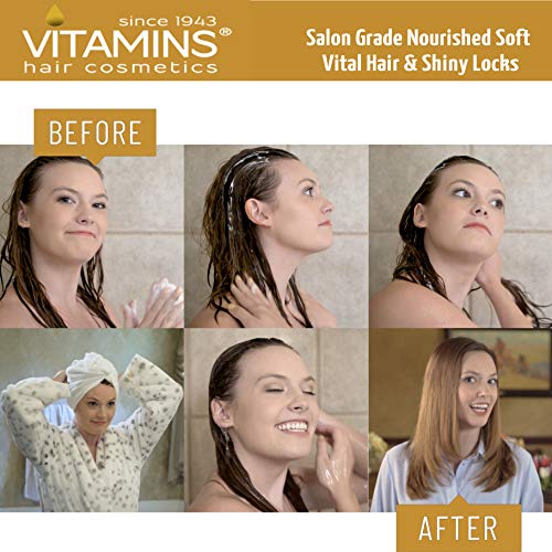 Vitamins Mascarilla Keratina Pelo Seco y Dañado - Tratamiento Capilar Activador de Rizos con Biotina, Castor Oil, Colágeno y Aceite de Coco y Jojoba para Cabello Fino