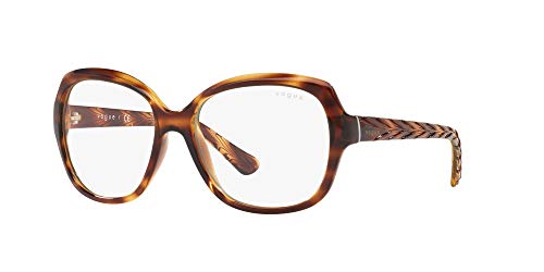 VOGUE VO2871S - Gafas de sol cuadradas para mujer, diseño de rayas, color oscuro y transparente, 56 mm