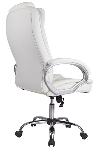 VS Venta-stock Sillón de Oficina Karen elevable y reclinable, Piel sintética, Color Blanco