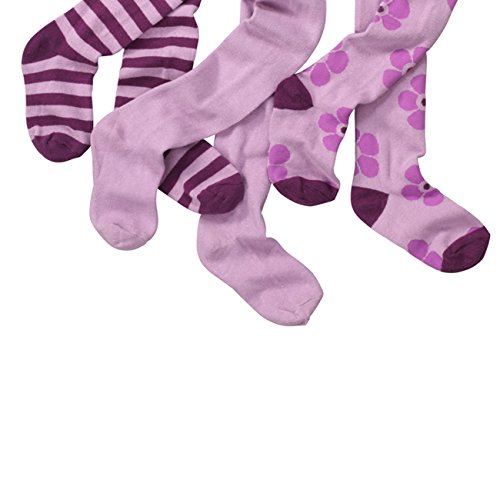 Wellyou calzas-Lote de 3, diseño de rayas, color malva malva 134-146 (6-7 anos)