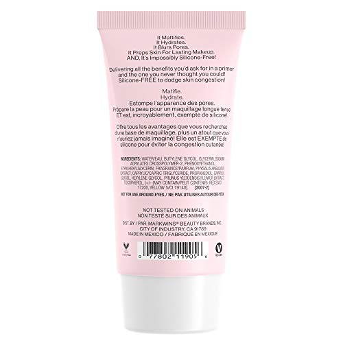 wet n wild, Prime Focus The Impossible Primer, Imprimación Facial sin Silicona con Efecto Minimizador de Poros, Extracto de Grosella y Flor de Jeju, Fórmula Matificante e Hidratante Antibrillo