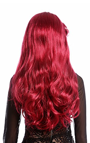 WIG ME UP- 91313-ZA13A/ZA67A Peluca Mujer Halloween Carnaval Larga vampiresa roja Copete 70s 80s