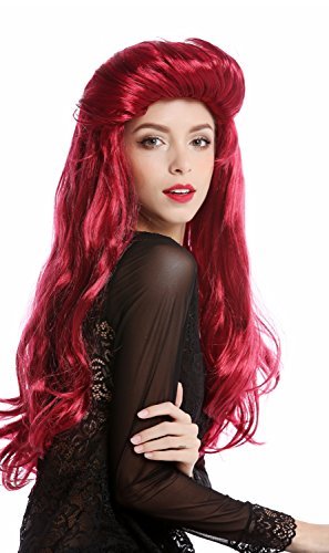 WIG ME UP- 91313-ZA13A/ZA67A Peluca Mujer Halloween Carnaval Larga vampiresa roja Copete 70s 80s