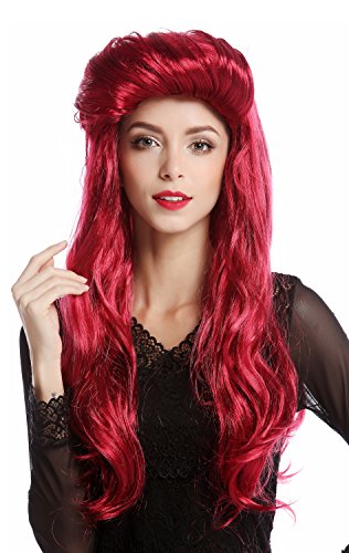 WIG ME UP- 91313-ZA13A/ZA67A Peluca Mujer Halloween Carnaval Larga vampiresa roja Copete 70s 80s