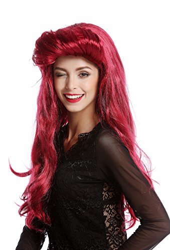 WIG ME UP- 91313-ZA13A/ZA67A Peluca Mujer Halloween Carnaval Larga vampiresa roja Copete 70s 80s