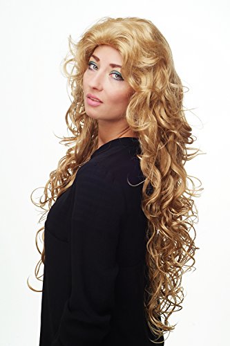 WIG ME UP - Peluca para mujeres pelo espeso muy largo voluminoso rizos tupé color rubio dorado 81445-24B