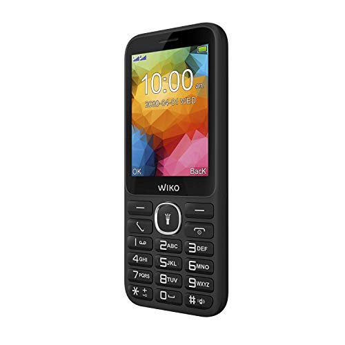 Wiko F200 – Teléfono móvil Libre con Teclas de 2,8” (Botón SOS, Base de Carga, Dual SIM, batería de 1200mAh, Radio FM, Reproductor MP3, admite microSD, Linterna y Bluetooth) – Color Negro