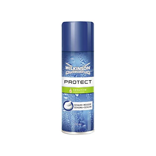 Wilkinson Sword Foam Protect Sensitive - Espuma de Afeitar para Hombre Especial Piel Sensible 200 ml