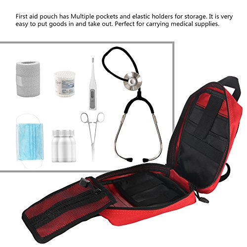 Winbang Bolsa Médica Táctica, Botiquín de Primeros Auxilios Bolsa Táctica Molle Rip-Away EMT Bolsa IFAK Medical para Situaciones de Emergencia Táctica (Rojo)