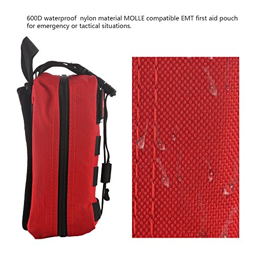 Winbang Bolsa Médica Táctica, Botiquín de Primeros Auxilios Bolsa Táctica Molle Rip-Away EMT Bolsa IFAK Medical para Situaciones de Emergencia Táctica (Rojo)