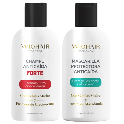 Wiohair Champú y Mascarilla Premium Anticaída| Frena la Caída y Estimula el Crecimiento del Cabello |100ml Ultraconcentrado | Sin Sulfatos, Siliconas y Parabenos | Para Hombres y Mujeres