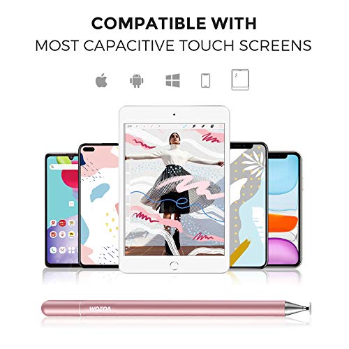 WOEOA Lápiz Stylus Capacitivo Universal, Stylus Pen 2 in 1 Bolígrafos Digitales para Pantalla Táctil Ipads, iPad Mini,Samsung,Teléfonos móviles,Smartphones y Tabletas(con Dibujo Guante)