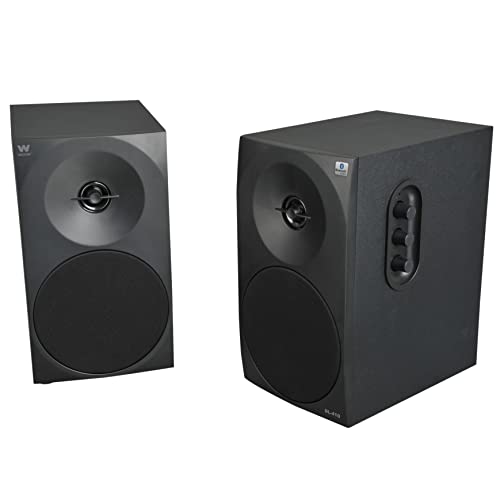 Woxter Dynamic Line 410 BT – Altavoces estéreo 2.0 150W de potencia,BLUETOOTH, Madera, Woofer de 4 pulgadas, 2 Tweeter, 3.5 mm, RCA, Control volumen, agudos, graves, Bookself Speakers, color Negro