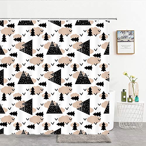 XCBN Gancho de baño Lindo de Dibujos Animados con Gancho Impermeable Simple Cortina de Ducha de baño Decorativa para niños Impermeable y Moho A5 150x200cm