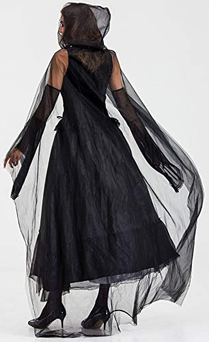 XYFW Disfraz De Bruja Negra Traje Largo Vampiro Zombie Bruja Disfraz Halloween Cosplay Carnaval Carnaval Fastzeit Damas,S