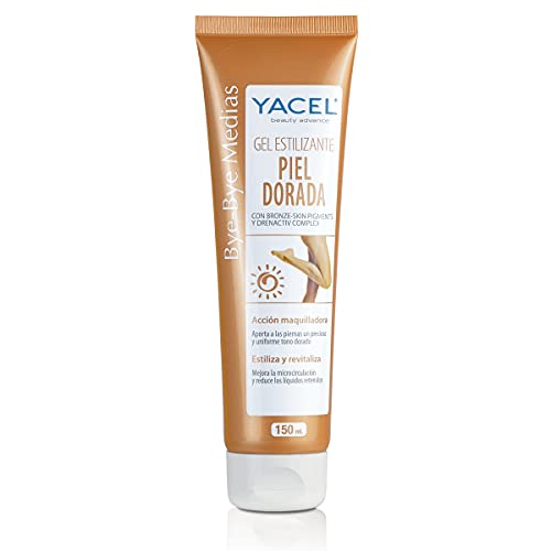 Yacel Bye Bye Medias. Gel Estilizante Piel Dorada. Autobronceador Para Piernas. Acción Maquilladora. Estiliza y Revitaliza | 150ml