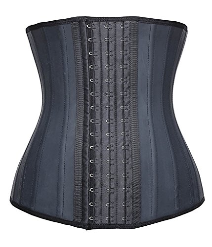 YIANNA Faja Reductora Mujer Corset Reductor Cinturilla Moldeadora Fajas Colombianas Reductoras de Abdomen y Cintura Negro con 25 Huesos,1210 Size XS