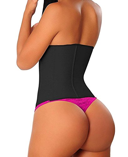 YIANNA Fajas Reductoras Mujer Largo Torso Waist Trainer Corset Cinturilla Reductora Faja Colombiana Cintura Postparto Negro, 110288 Size S