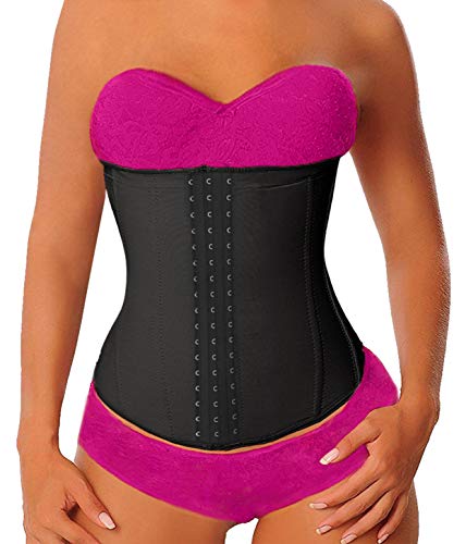 YIANNA Fajas Reductoras Mujer Largo Torso Waist Trainer Corset Cinturilla Reductora Faja Colombiana Cintura Postparto Negro, 110288 Size S