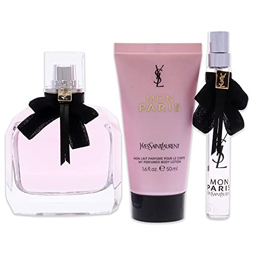 Yves saint laurent mon paris eau de parfum 90ml + leche corporal 50ml + mini talla 10ml