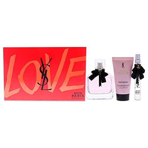 Yves saint laurent mon paris eau de parfum 90ml + leche corporal 50ml + mini talla 10ml