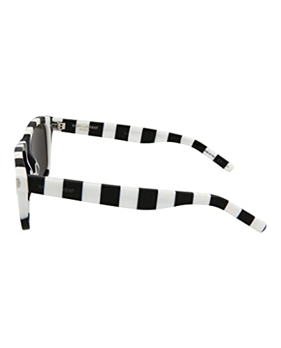 Yves Saint Laurent SL-51 047 - Gafas de sol, diseño de rayas, color negro y blanco