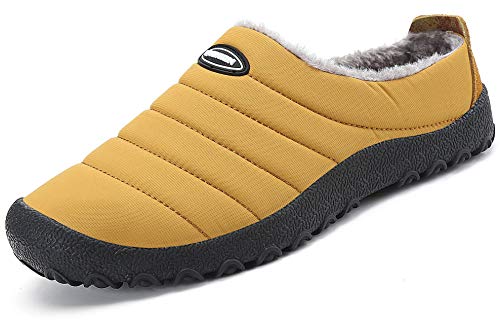 Zapatillas de Estar por Casa Mujer Hombre, Invierno Zapatos de Casa con Forro de Cálido - Cálidas y Cómodas - con Suela Antideslizante para Exterior e Interior,Amarillo 44