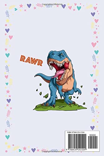 Zaria: Personalized Dinosaur Rawr T-Rex Notebook For Girl With Name, 6 x 9 inches 110 Pages.