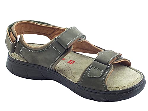 Zen 278214 Muflone Raton - Sandalias para hombre de nobuk con triple cierre de elástico Gris Size: 40 EU