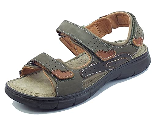 Zen 278214 Muflone Raton - Sandalias para hombre de nobuk con triple cierre de elástico Gris Size: 40 EU