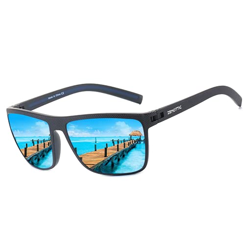 ZENOTTIC Gafas De Sol Polarizadas para Hombre Cuadradas Súper Liviana Marco TR90 Protección UV400